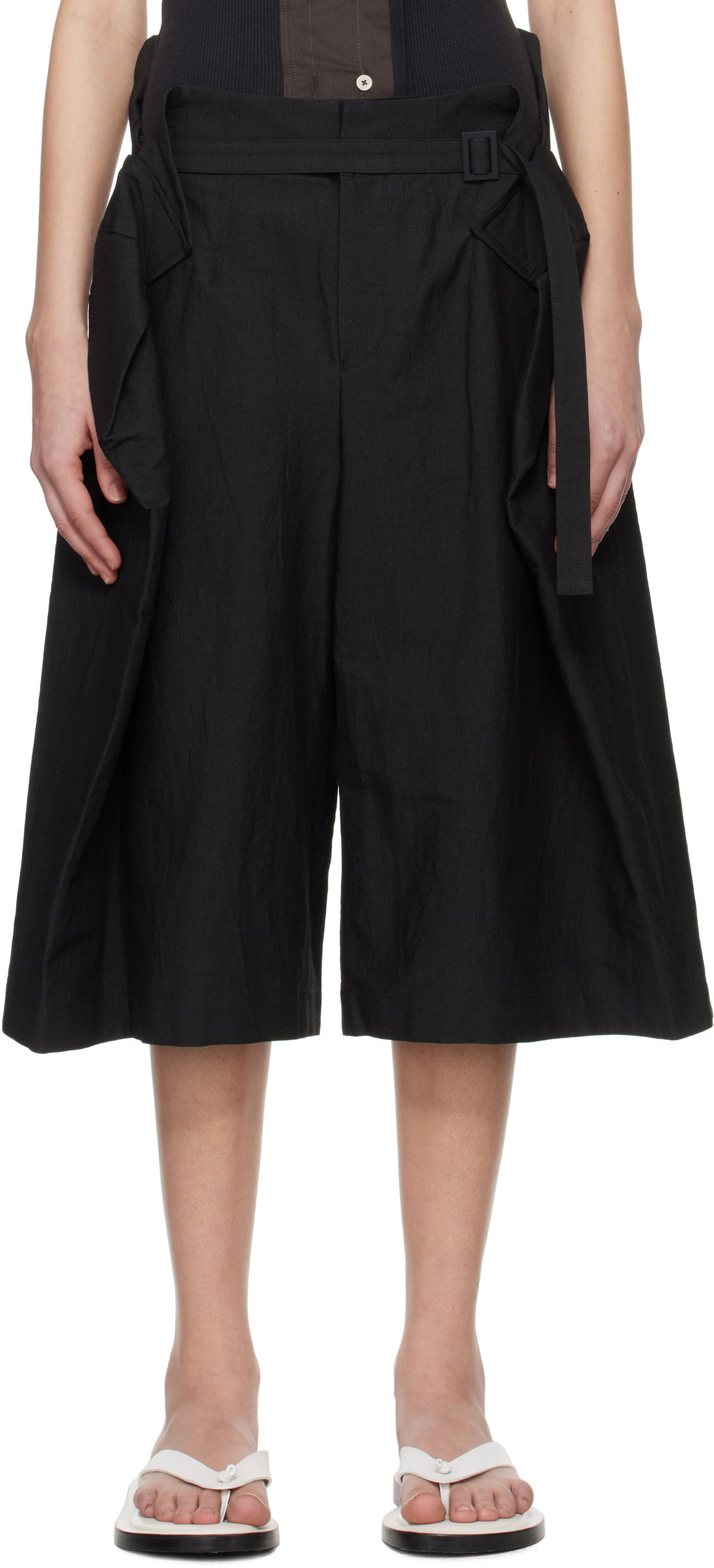 ISSEY MIYAKE Black Fold To Form Shorts