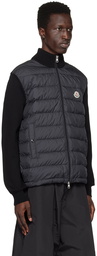 Moncler Black Mock Neck Down Cardigan