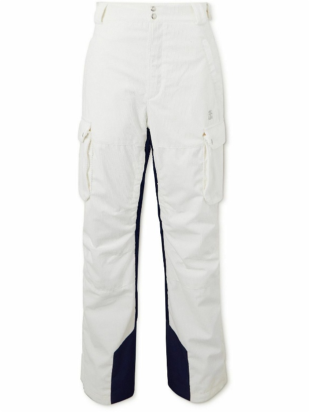 Photo: Brunello Cucinelli - Straight-Leg Cotton-Corduroy Ski Pants - White