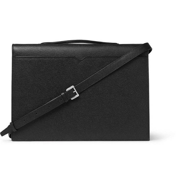 Photo: Valextra - Pebble-Grain Leather Briefcase - Men - Black