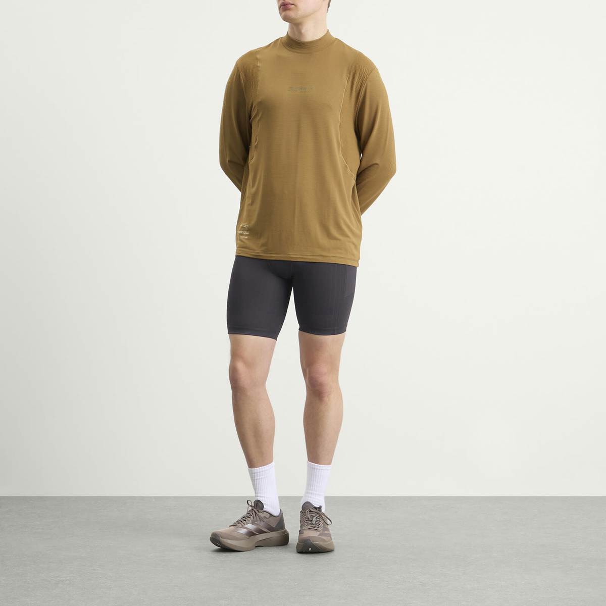 Bandit Men's Men's Aura Grid Mockneck Long Sleeve in Antique Brass