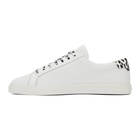 Saint Laurent White Babycat Print Perforated Calfskin Andy Sneakers