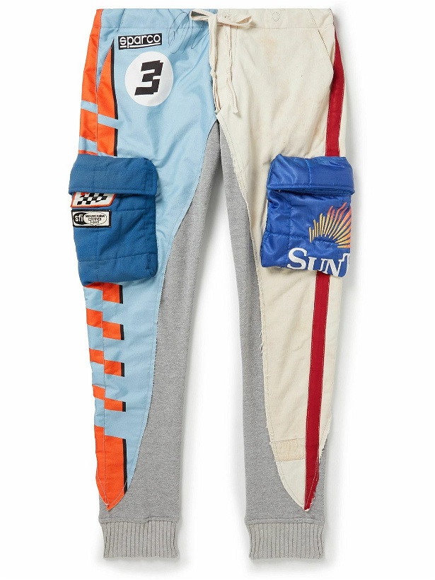Photo: Greg Lauren - Tapered Patchwork Upcycled Cotton-Blend Canvas, Twill and Jersey Sweatpants - Multi