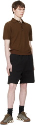 Entire Studios Brown Short Sleeve Knit Polo