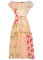 Simone Rocha Patchwork Floral Tulle Midi Dress Multicoloured 1