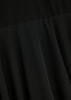 Norma Kamali Semi-sheer Mesh and Jersey Midi Dress Black