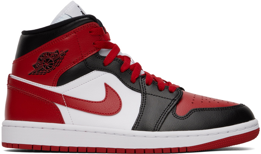 Nike Jordan Black & Red Air Jordan 1 Mid Sneakers Nike Jordan Brand