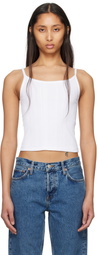 Re/Done White Hanes Edition Varigated Jolie Camisole