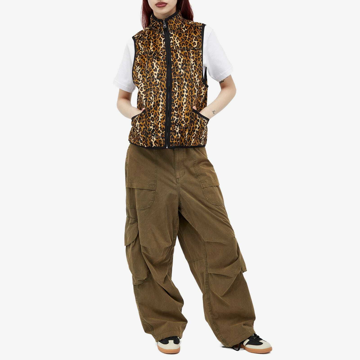 Pleasures Women's Felis Reversible Vest in Gold