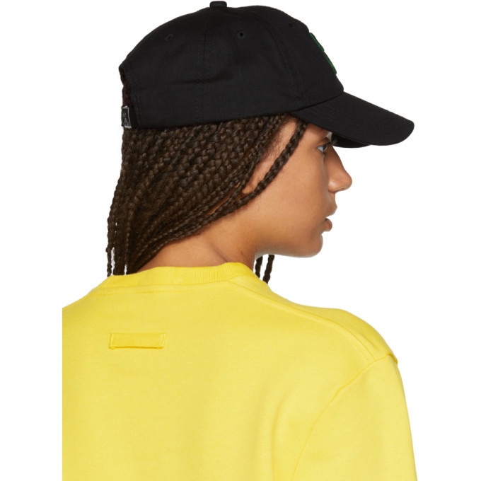 Raf Simons Black Embroidered Logo Baseball Cap