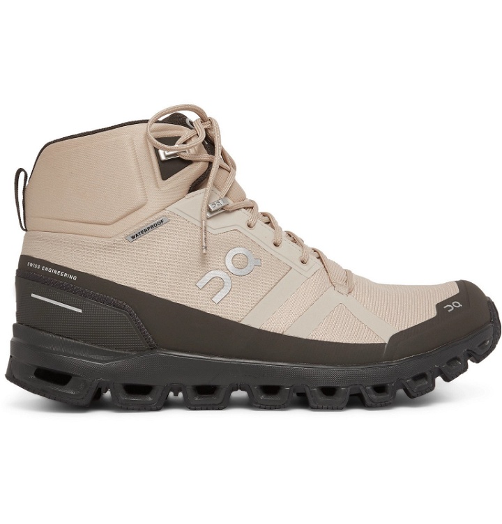 Photo: On - Cloudrock Waterproof Rubber-Trimmed Mesh Boots - Neutrals