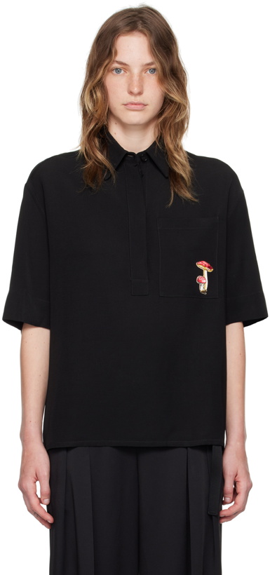 Photo: Jil Sander Black Embroidered Shirt