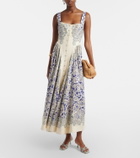 Alémais Printed linen-blend dress