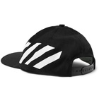 Off-White - Striped Cotton-Canvas Cap - Men - Black