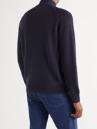 CANALI - Ribbed Merino Wool Mock-Neck Sweater - Blue