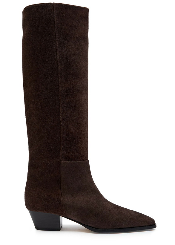 Photo: Aeyde Medea 50 Suede Knee-high Boots Brown