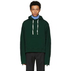 JW Anderson Green Raw Edge Hoodie