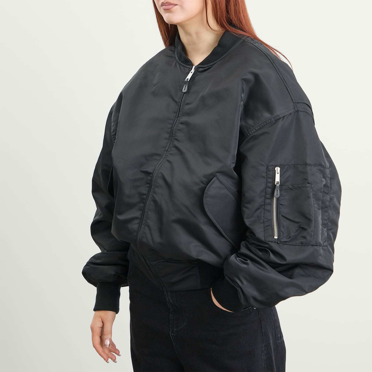 Entire Studios Women's Broad Bomber Jacket in Oil