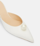 Magda Butrym Faux pearl satin mules