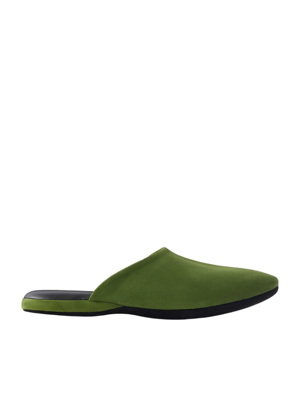 Photo: Charvet - Suede Slippers - Green