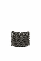 Diesel Charm-D - Bucket bag in acid-wash quilted denim - Shoulder Bags Womens in Grey
