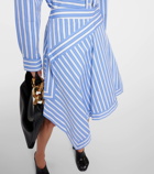 JW Anderson Striped asymmetric cotton skirt
