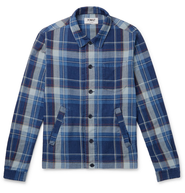 Photo: YMC - Checked Cotton-Twill Overshirt - Blue