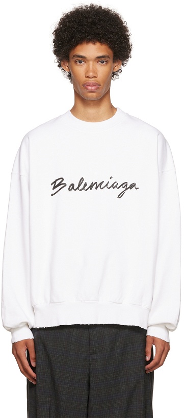 Photo: Balenciaga White Cotton Sweatshirt