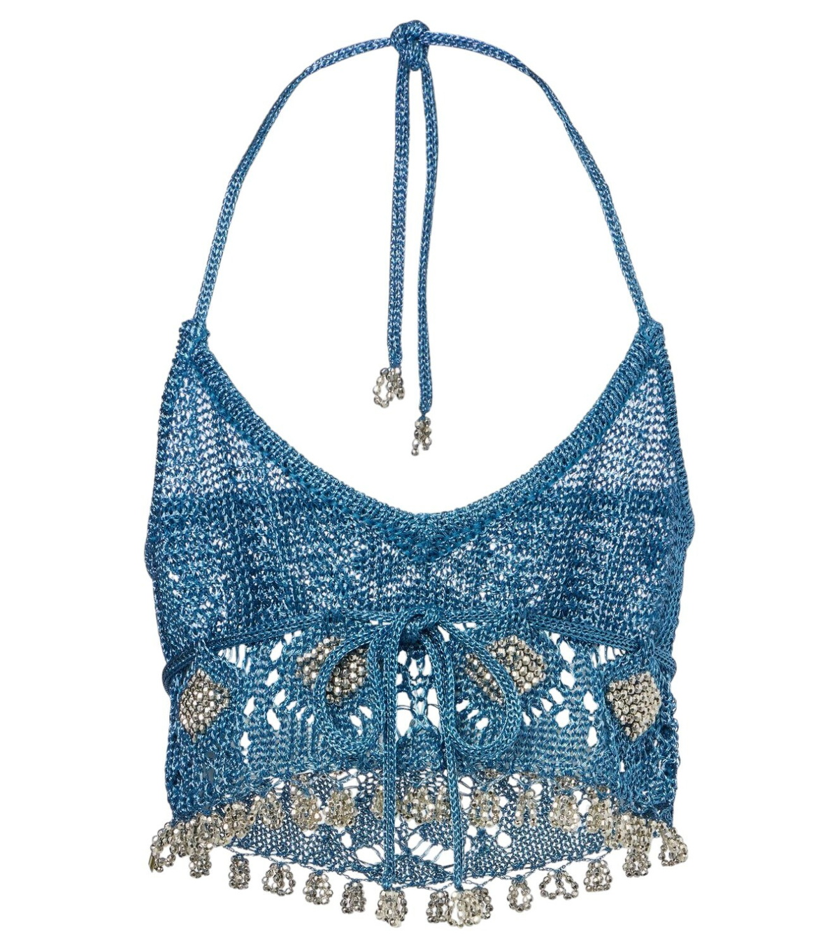 Rabanne Chain-detail silk and cotton-blend top Paco Rabanne