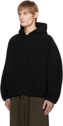 Fear of God ESSENTIALS Black Brushed Hooded Bomber Jacket