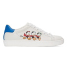 Gucci White and Blue Disney Edition Donald Duck Ace Sneakers