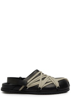 Rick Owens Mega Lace Leather Mules Black
