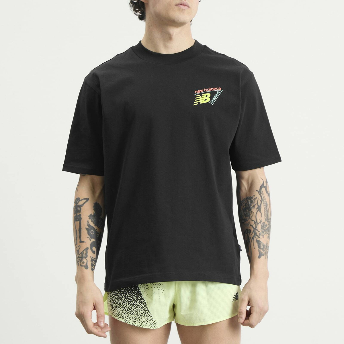 New Balance Men's Classic Tri-Logo Heat Map T-Shirt in Black