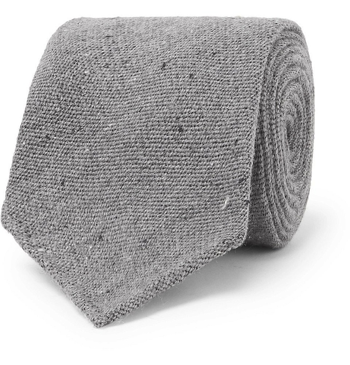 Photo: Thom Sweeney - 8cm Mélange Wool and Silk-Blend Tie - Gray