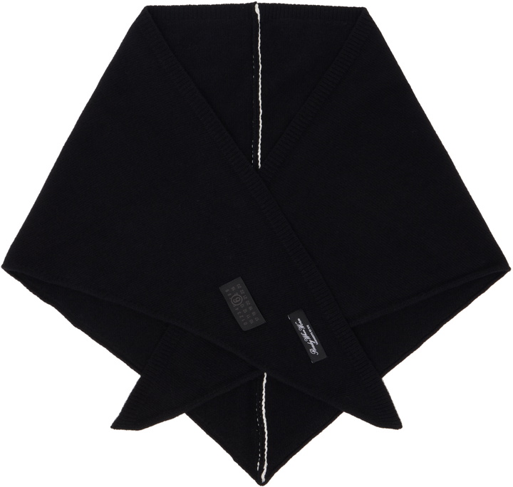 Photo: MM6 Maison Margiela Black Wool-Blend Scarf