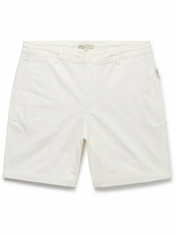 Photo: Onia - Traveller Straight-Leg Stretch-Cotton and Linen-Blend Twill Shorts - White