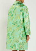 Huishan Zhang Mirabel Metallic-jacquard Woven Coat Green