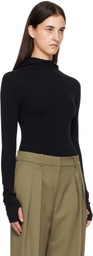 The Frankie Shop Black Danae Knit Hoodie