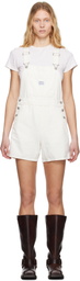 Levi's White Utility Short Denim Overalls