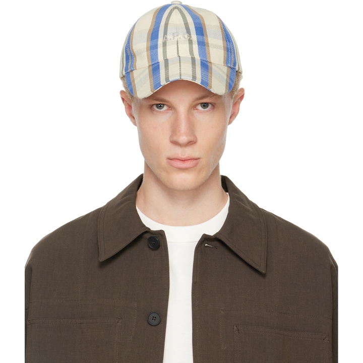 Photo: A.P.C. Off-White & Blue Charlie Baseball Cap