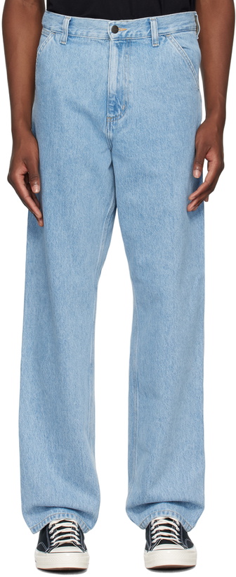 Photo: Carhartt Work In Progress Blue Single Knee Jeans