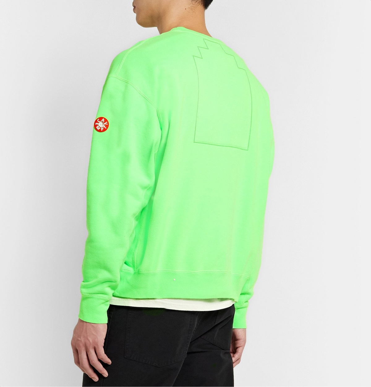 Cav Empt - Logo-Appliquéd Printed Loopback Cotton-Jersey Sweatshirt - Green