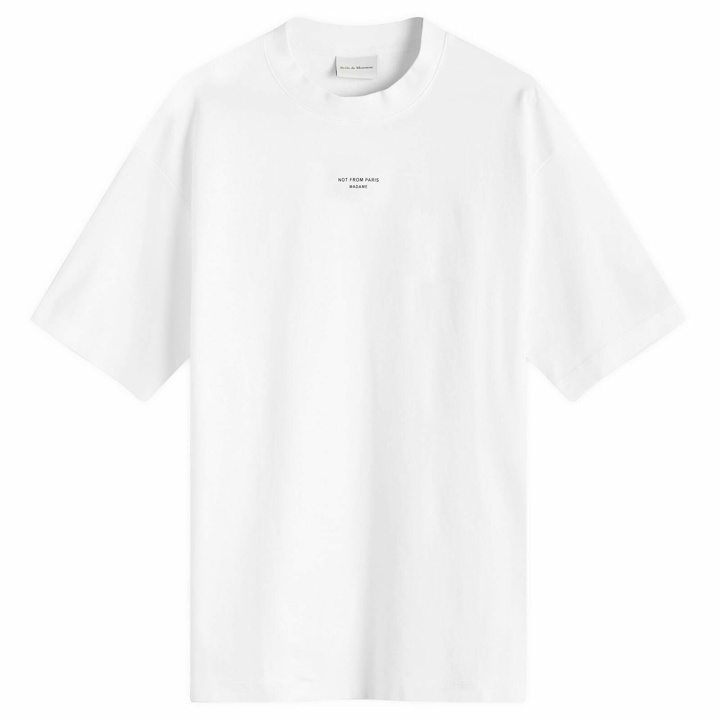 Photo: Drôle de Monsieur Men's Not From Paris Madame Classic T-Shirt in Optic White