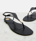 Saint Laurent Cassandre leather thong sandals