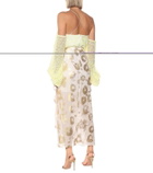 Halpern Floral cotton-voile wrap skirt