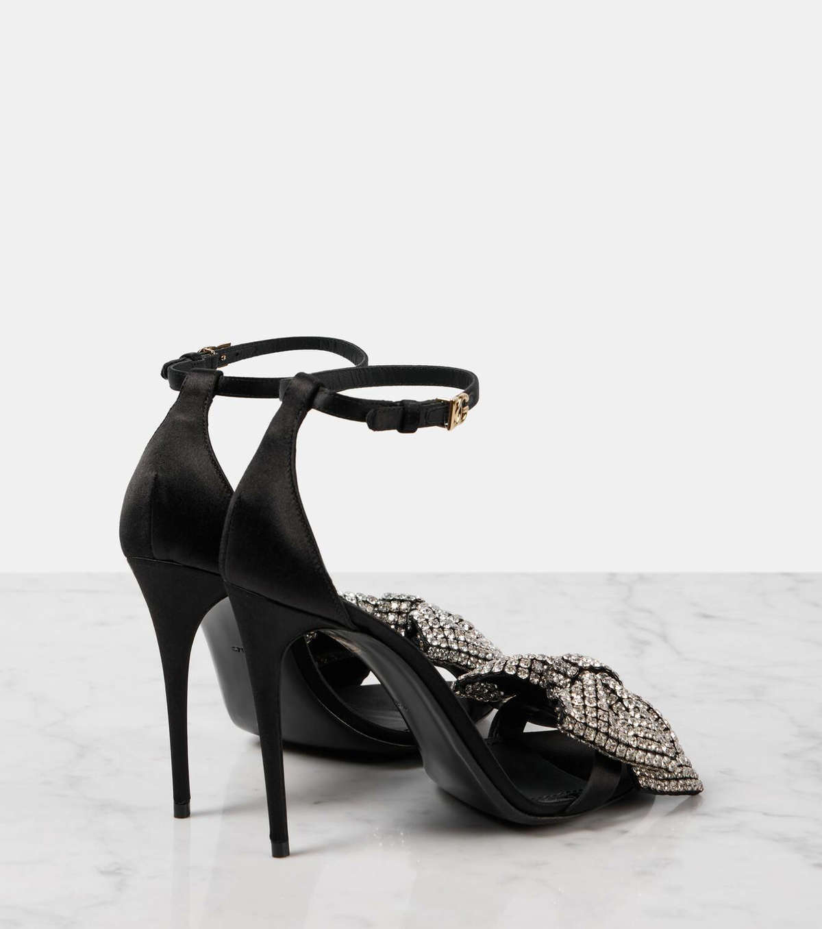 Dolce&Gabbana Bow Tie crystal-embellished satin sandals