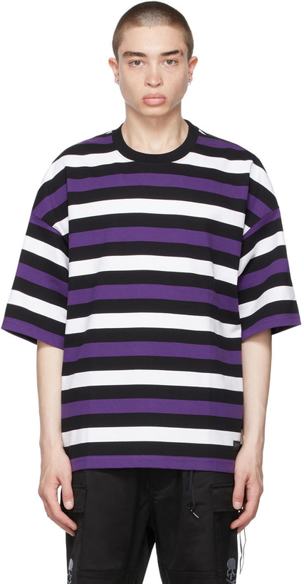 Photo: mastermind WORLD Black & Purple Stripe T-Shirt