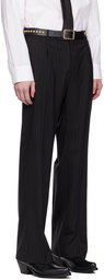 Ernest W. Baker Black Pinstripe Trousers