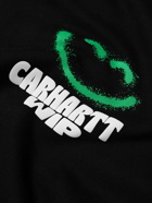 Carhartt WIP - Happy Script Logo-Appliquéd Cotton-Blend Jersey Hoodie - Black