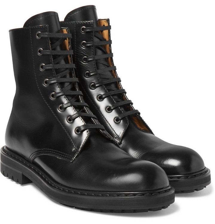 Photo: Alexander McQueen - Leather Combat Boots - Men - Black